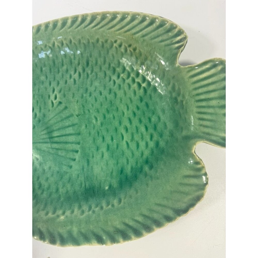 Pottery Fish Platter Plate French Style Majolica Vintage Gallery Wall Serving Pi - Picture 9 of 16